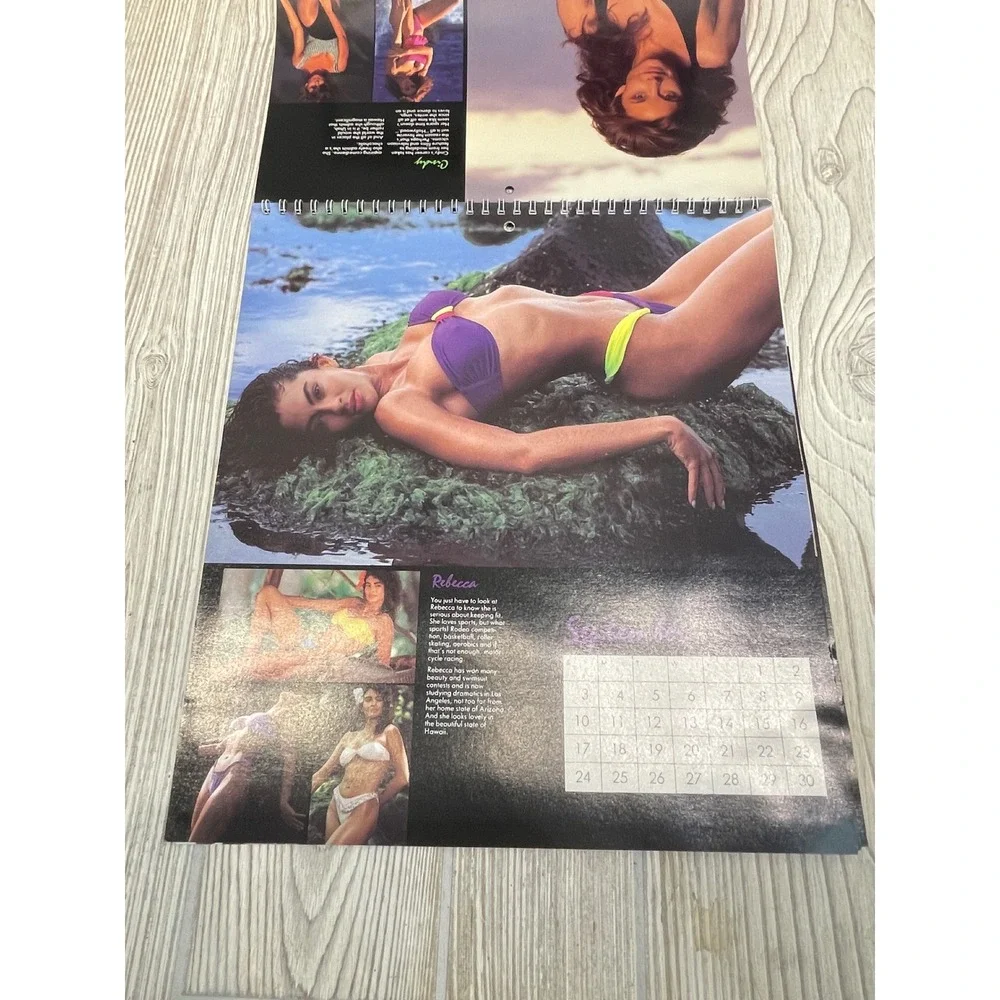 Vintage 1989 Beauty Under The Sun Swimwear Calendar H2O Retro 80s Fashion Models